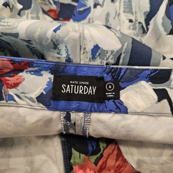 Kate Spade Floral Ankle Pants - Blue, Red, White - Picture 6 of 7